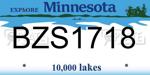 BZS1718 Minnesota License Plate