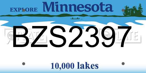 BZS2397 Minnesota License Plate