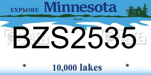 BZS2535 Minnesota License Plate