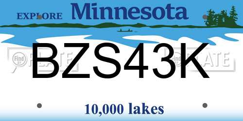 BZS43K Minnesota License Plate