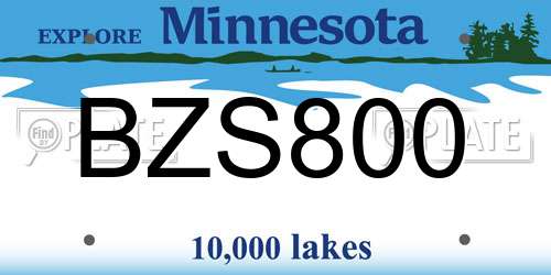 BZS800 Minnesota License Plate