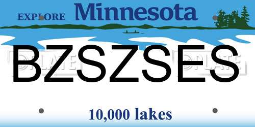 BZSZSES Minnesota License Plate