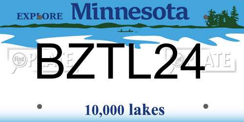 BZTL24 Minnesota License Plate