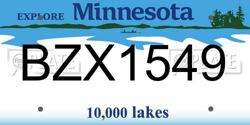 BZX1549 Minnesota License Plate
