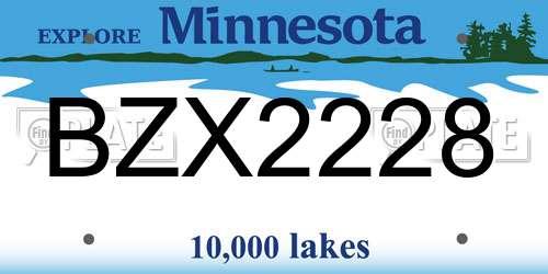 BZX2228 Minnesota License Plate