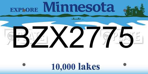 BZX2775 Minnesota License Plate