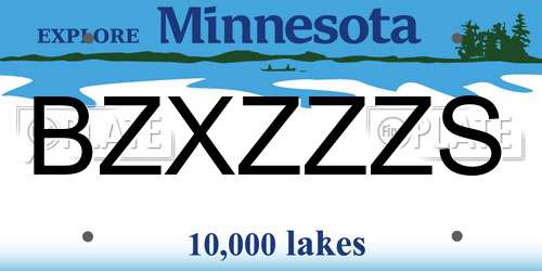 BZXZZZS Minnesota License Plate