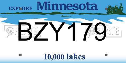 BZY179 Minnesota License Plate