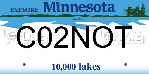C02NOT Minnesota License Plate