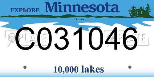 C031046 Minnesota License Plate