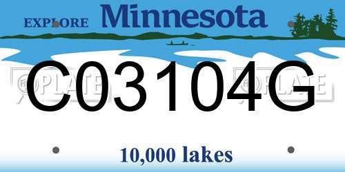 C03104G Minnesota License Plate