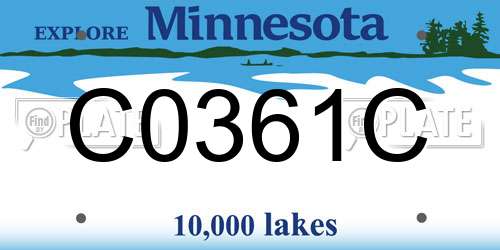 C0361C Minnesota License Plate