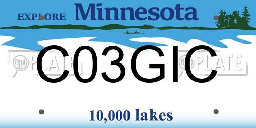 C03GIC Minnesota License Plate