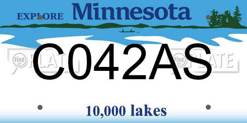 C042AS Minnesota License Plate