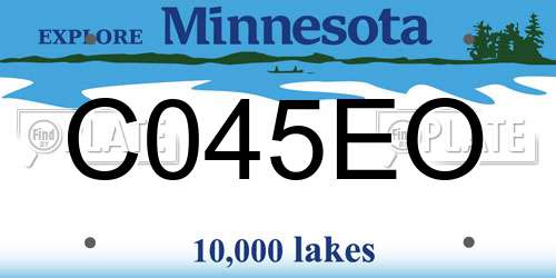 C045EO Minnesota License Plate