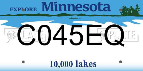 C045EQ Minnesota License Plate