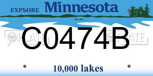 C0474B Minnesota License Plate