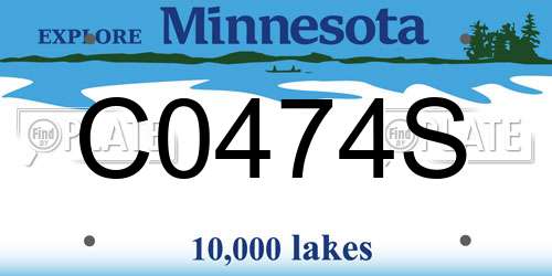 C0474S Minnesota License Plate