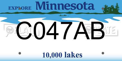 C047AB Minnesota License Plate