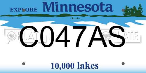 C047AS Minnesota License Plate
