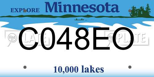 C048EO Minnesota License Plate