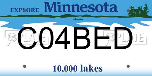 C04BED Minnesota License Plate
