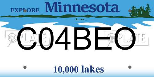 C04BEO Minnesota License Plate