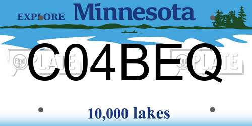 C04BEQ Minnesota License Plate