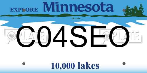 C04SEO Minnesota License Plate