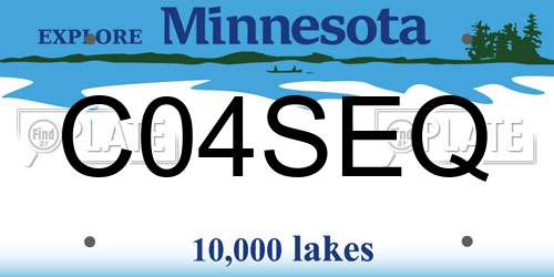 C04SEQ Minnesota License Plate