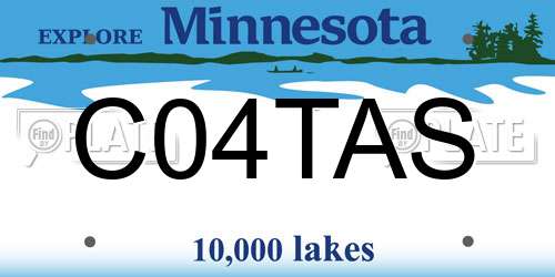 C04TAS Minnesota License Plate