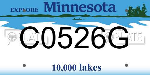 C0526G Minnesota License Plate