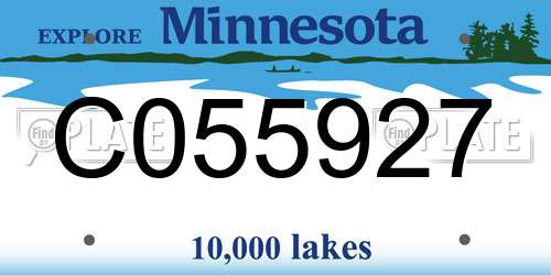 C055927 Minnesota License Plate