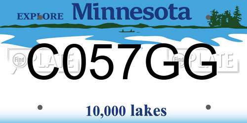 C057GG Minnesota License Plate