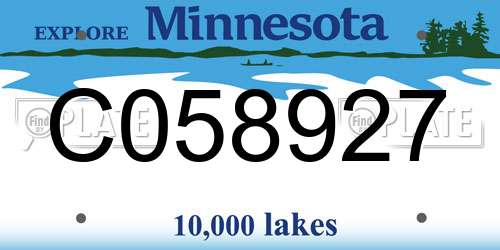 C058927 Minnesota License Plate