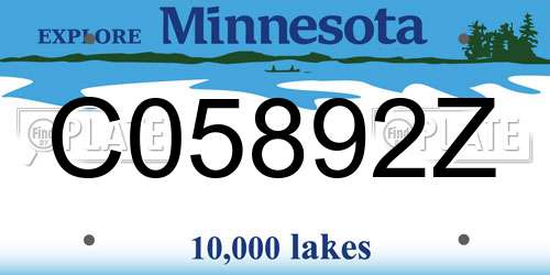 C05892Z Minnesota License Plate