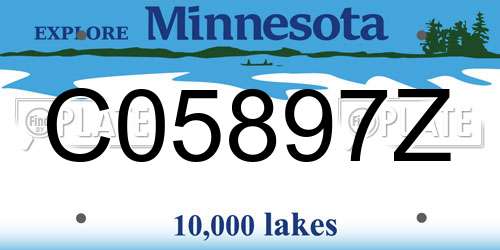 C05897Z Minnesota License Plate