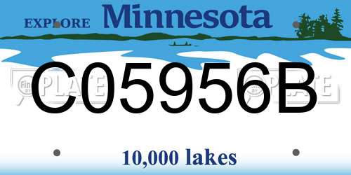 C05956B Minnesota License Plate