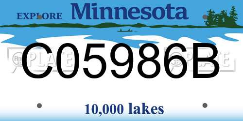 C05986B Minnesota License Plate