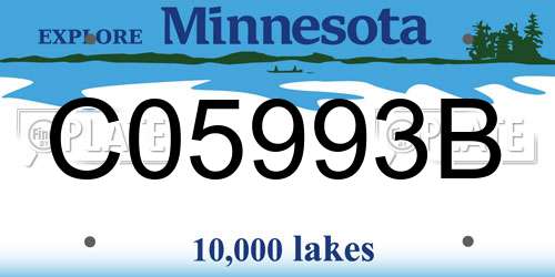 C05993B Minnesota License Plate