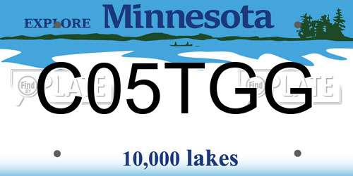 C05TGG Minnesota License Plate