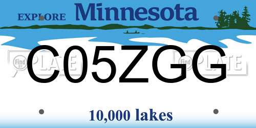 C05ZGG Minnesota License Plate