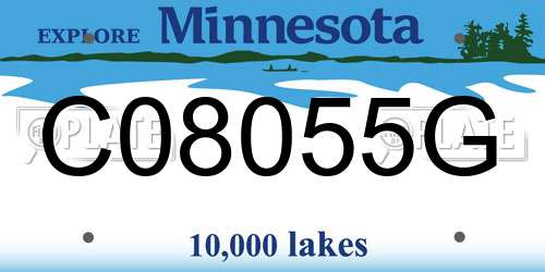 C08055G Minnesota License Plate