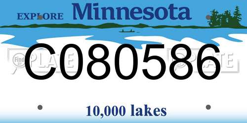 C080586 Minnesota License Plate