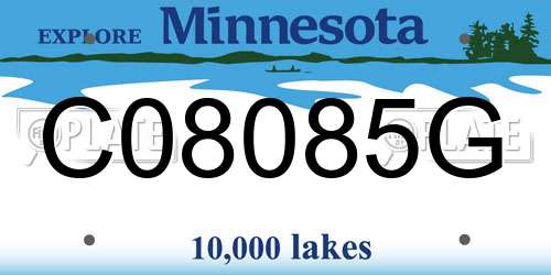 C08085G Minnesota License Plate