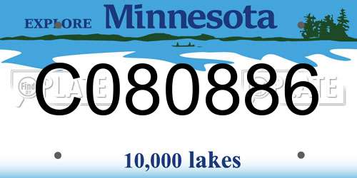 C080886 Minnesota License Plate