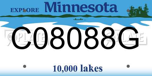 C08088G Minnesota License Plate