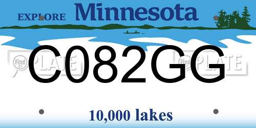 C082GG Minnesota License Plate