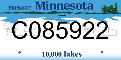 C085922 Minnesota License Plate
