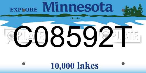 C08592T Minnesota License Plate